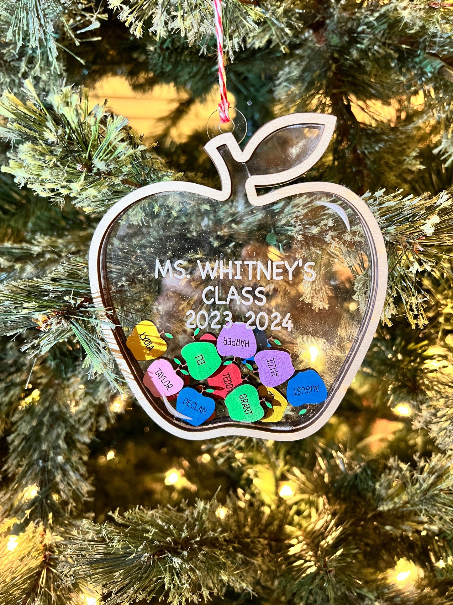 Teacher Apple Shaker Ornament