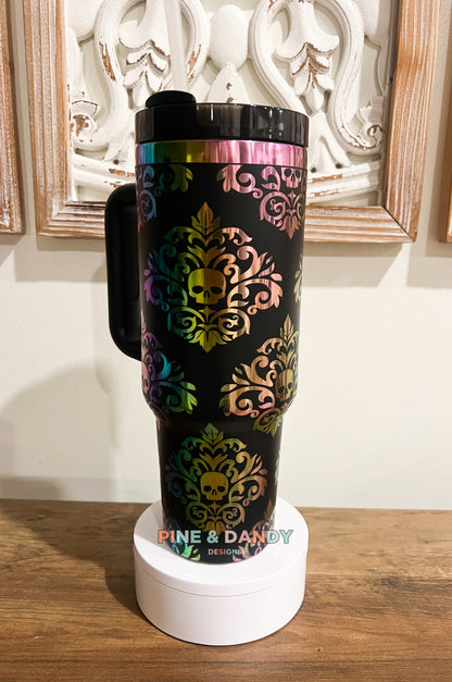 Damask Skull Engraved Cup