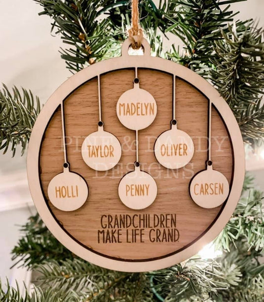 Grandchildren make life grand ornament