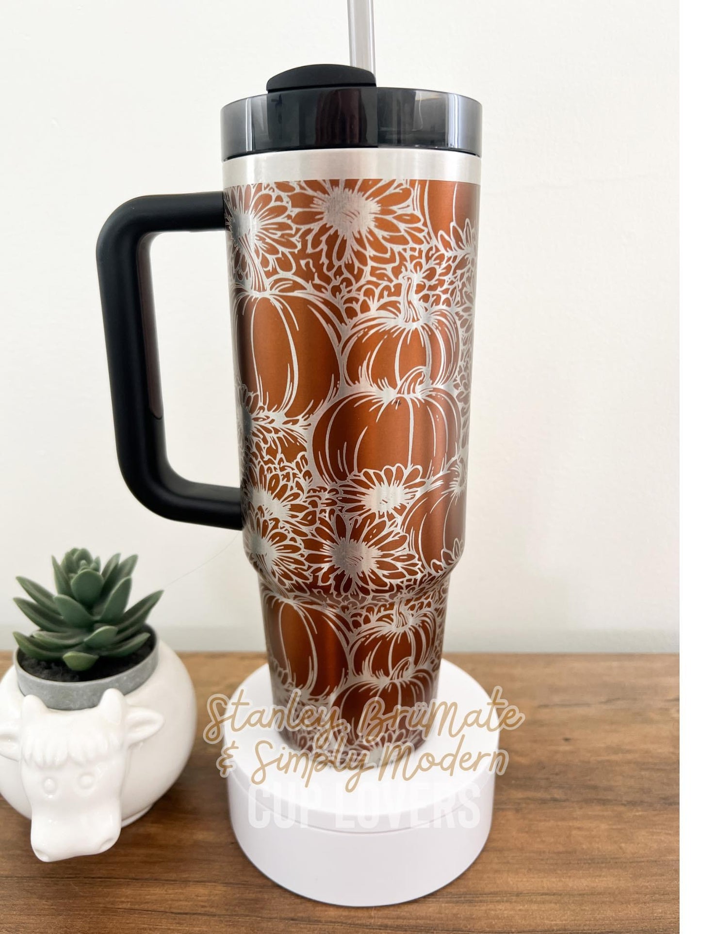 Pumpkin Mums Engraved Tumbler