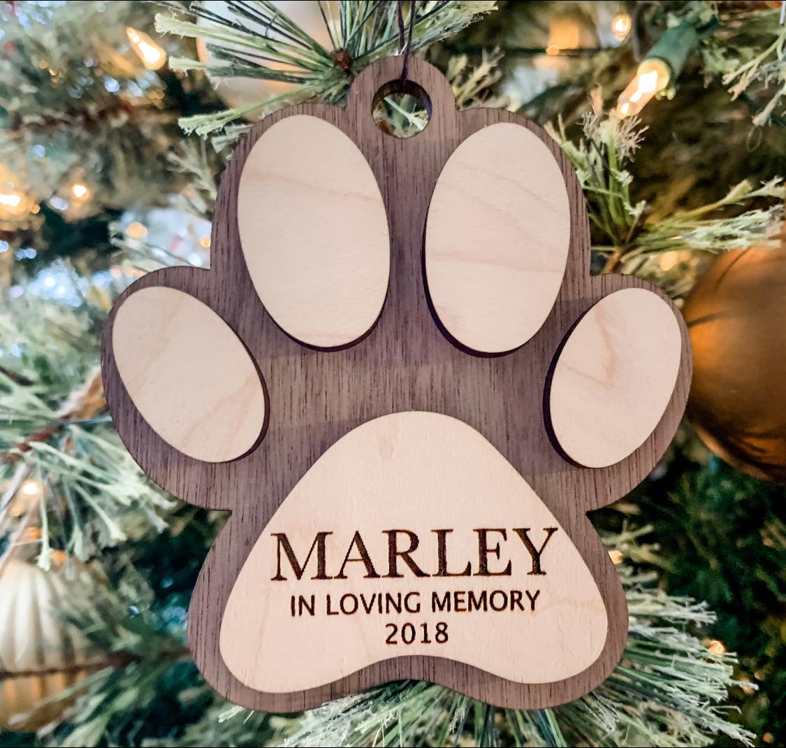 Dog Memorial Paw Ornament