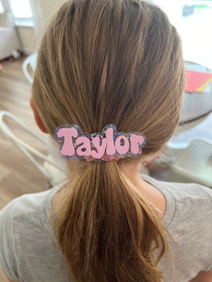 Retro Font Hair Clips