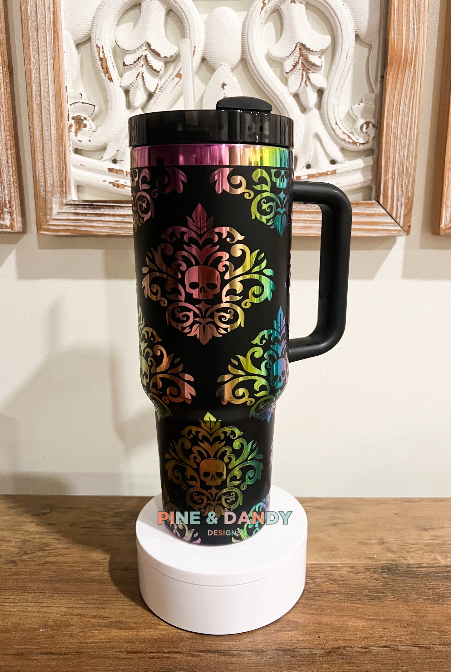 Damask Skull Engraved Cup