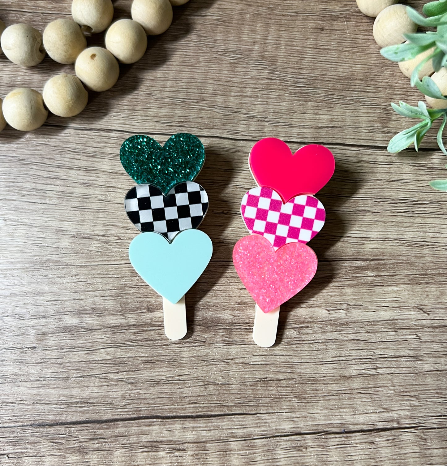 Heart Ice Pop Hair clips