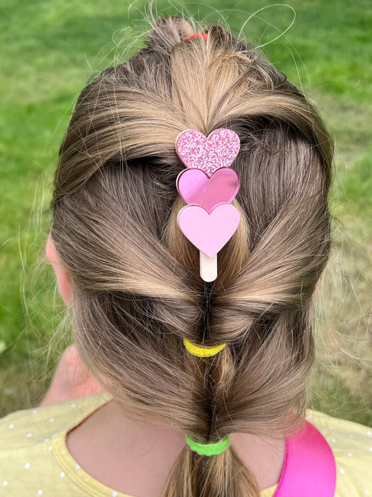 Heart Ice Pop Hair clips