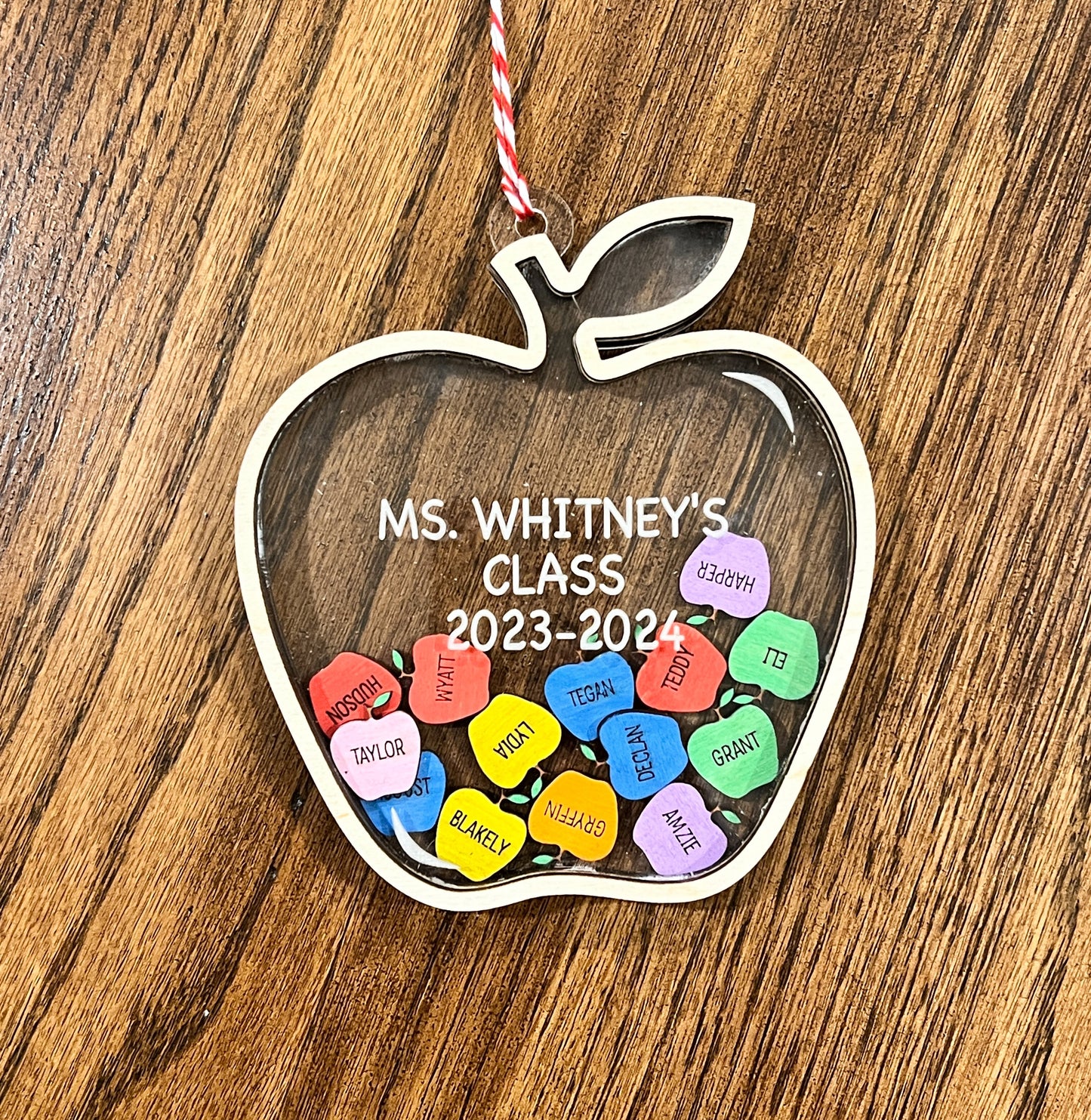 Teacher Apple Shaker Ornament