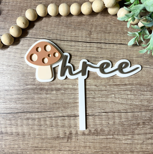 Mushroom Acrylic Cake Topper