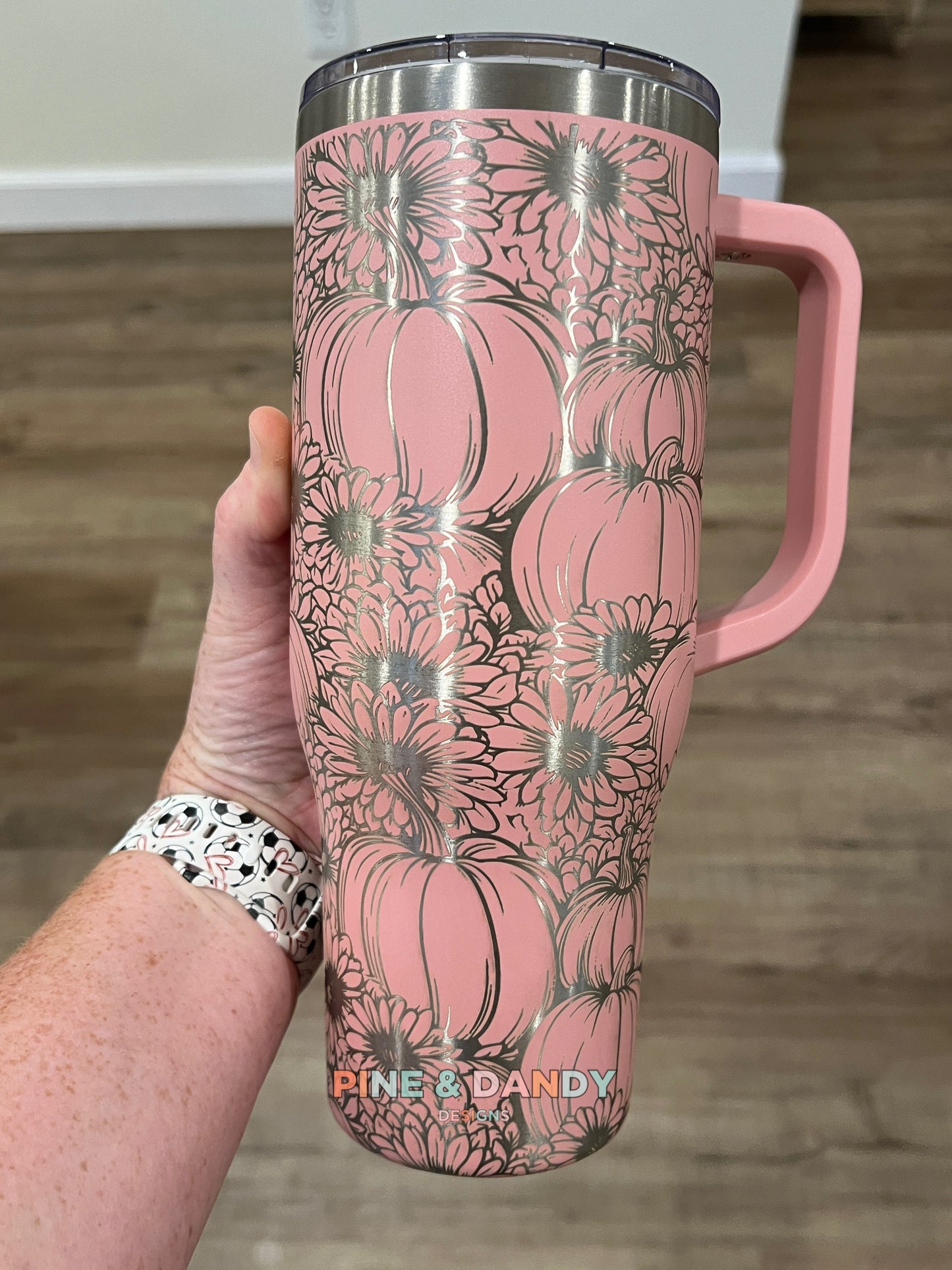 Pumpkin Mums Engraved Tumbler