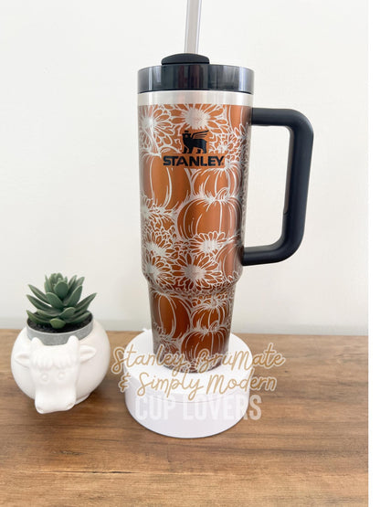 Pumpkin Mums Engraved Tumbler