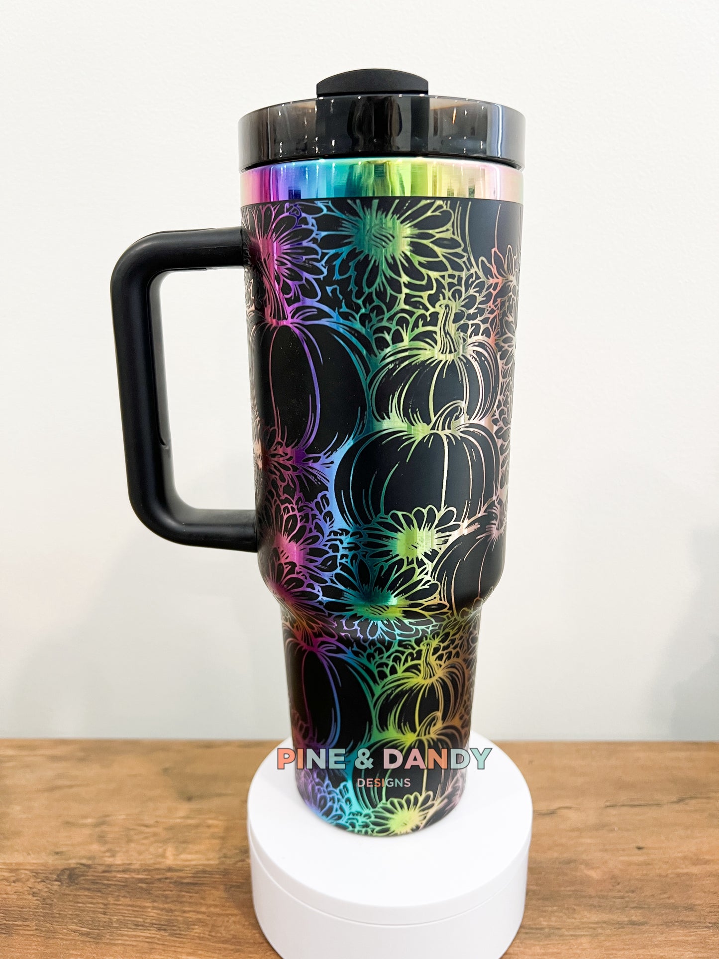 Pumpkin Mums Engraved Tumbler