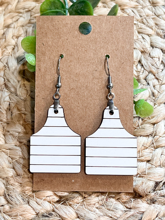 Shiplap Cow Tag Dangles