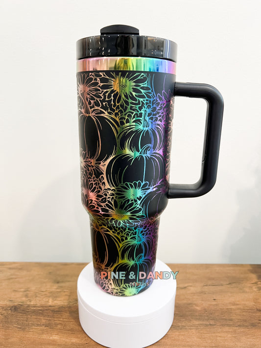 Pumpkin Mums Engraved Tumbler