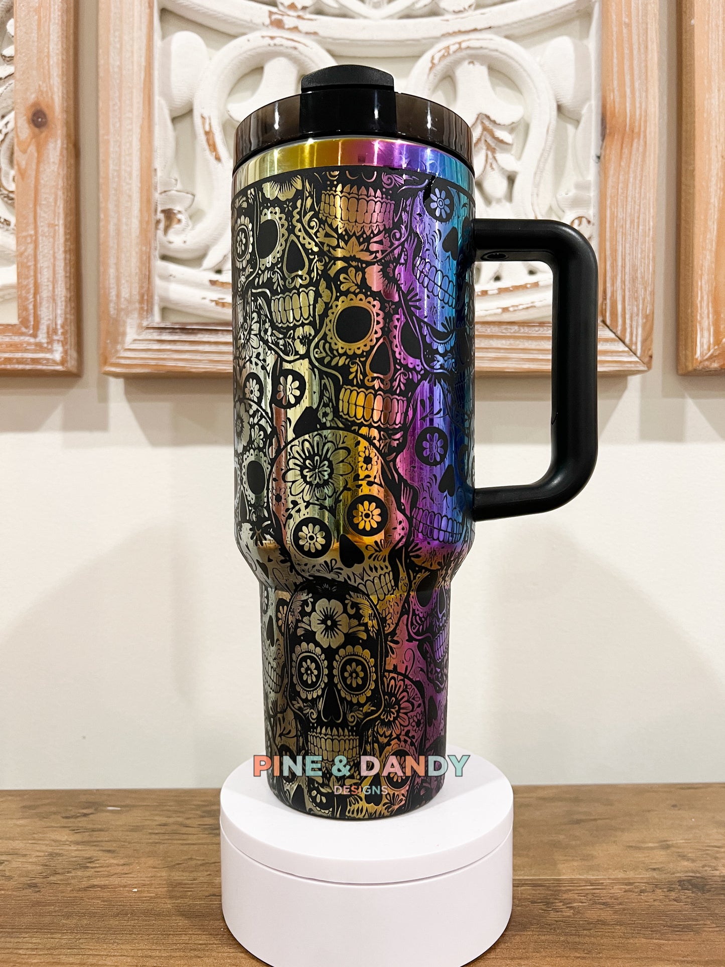 Sugar Skull Engraved Cup