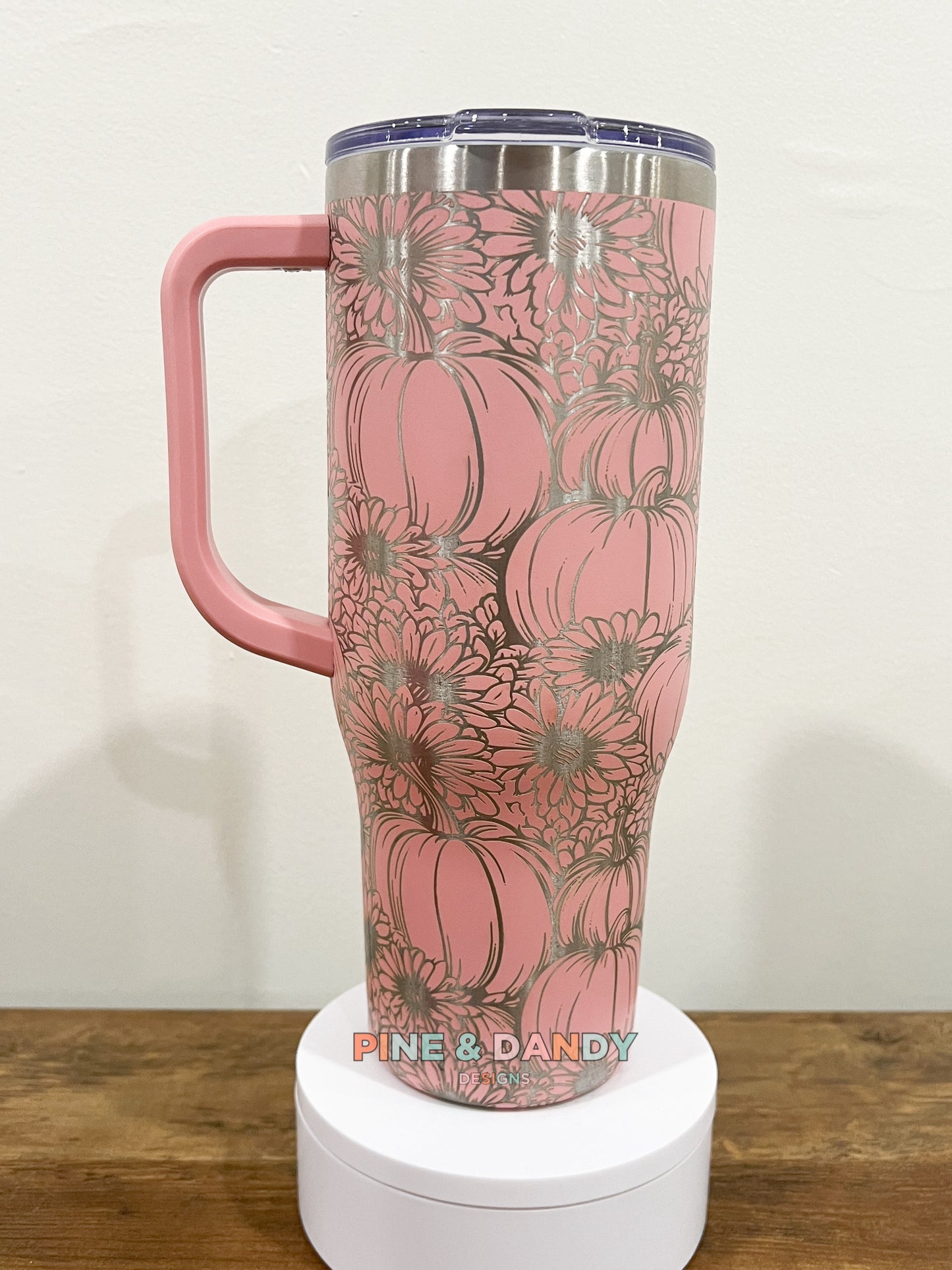 Pumpkin Mums Engraved Tumbler