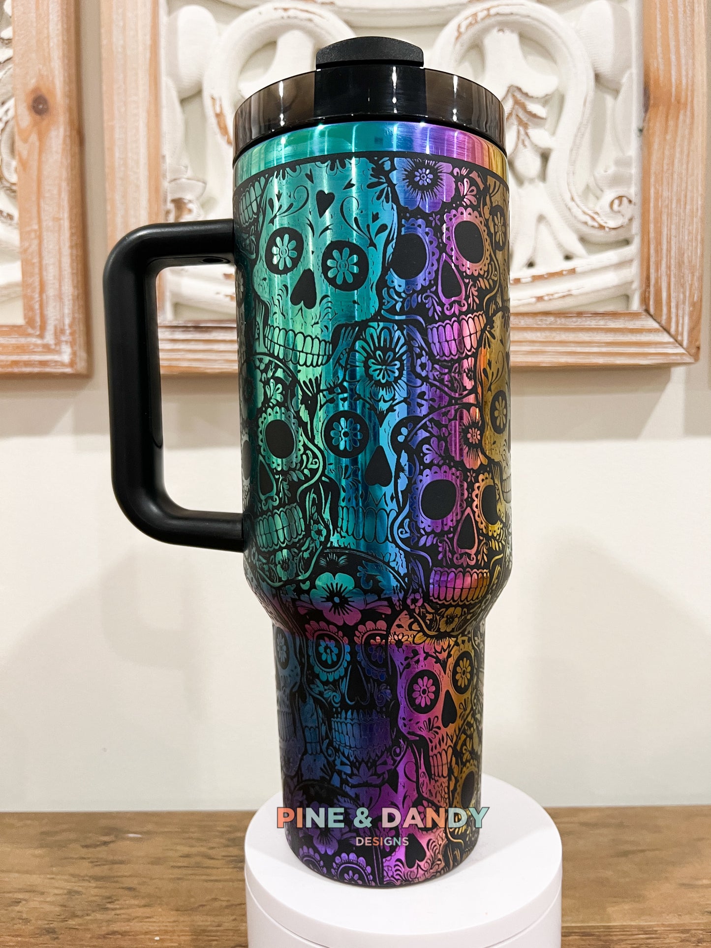 Sugar Skull Engraved Cup