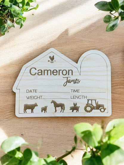 Barn Baby name sign