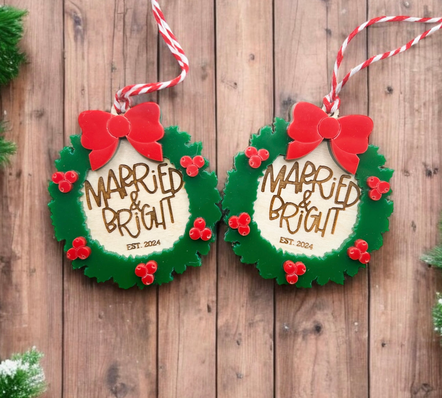 Merry & Married Ornament