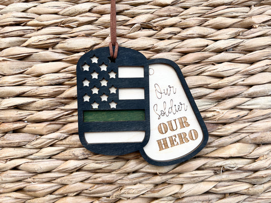 Military dog tag ornament