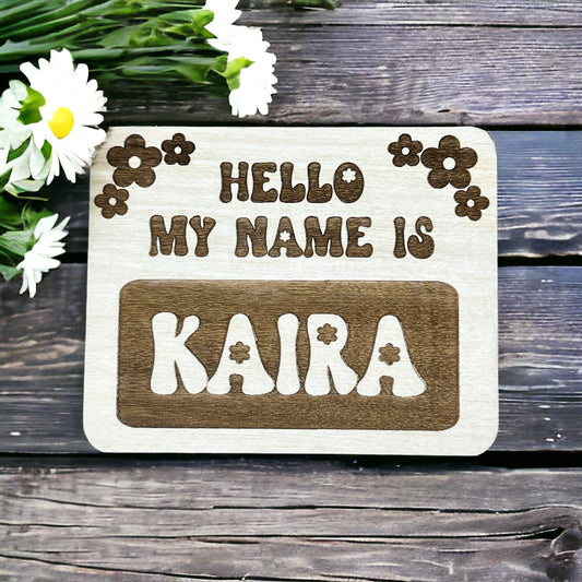 Retro Hello baby name sign