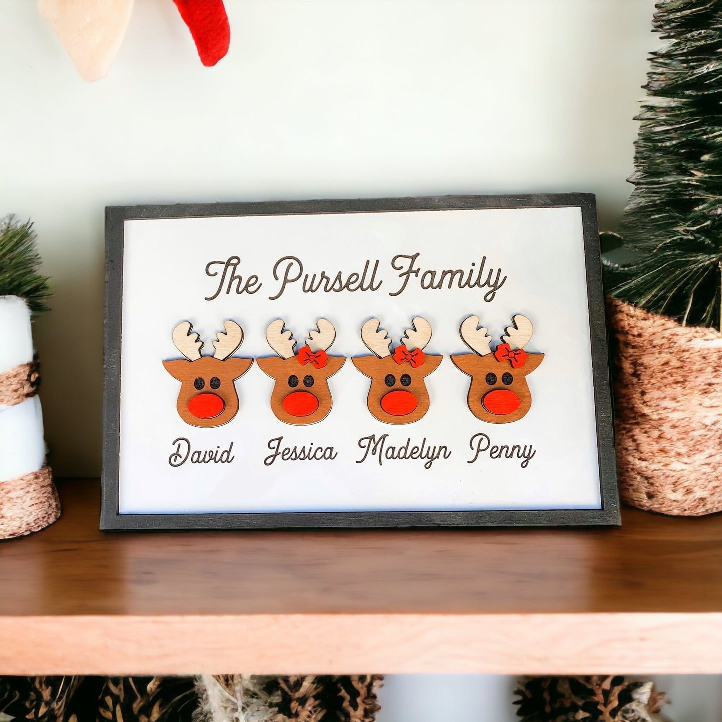 Reindeer Family Sign