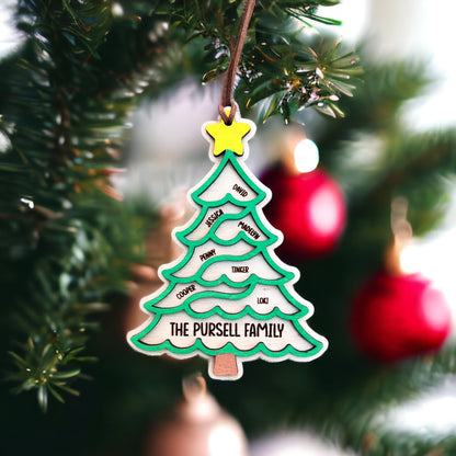 Family name Christmas tree ornament