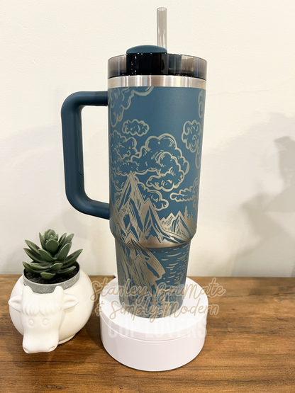 Mountain Range Engraved Cup