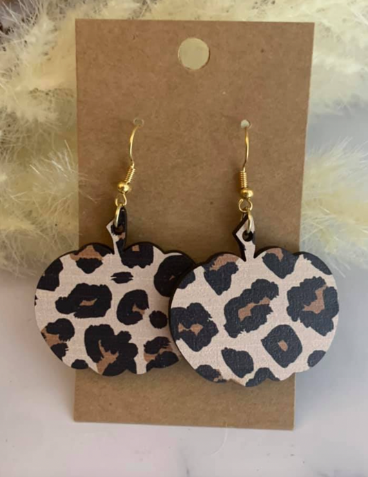 Leopard Pumpkin Dangles