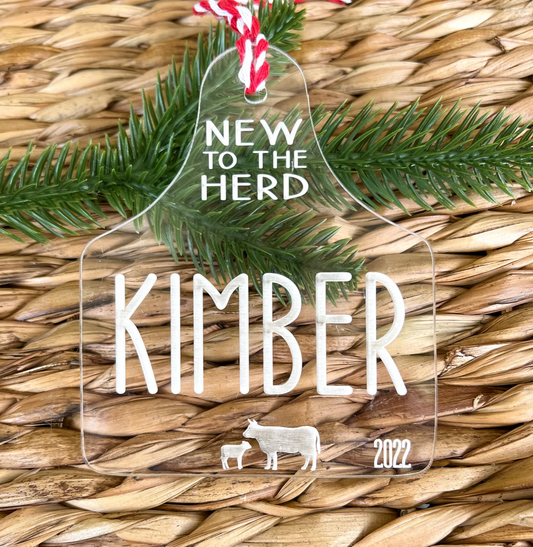 Baby Cow Tag Ornament