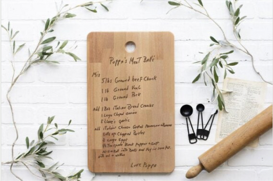 Engraved Handwritten Recipe Cutting Boards