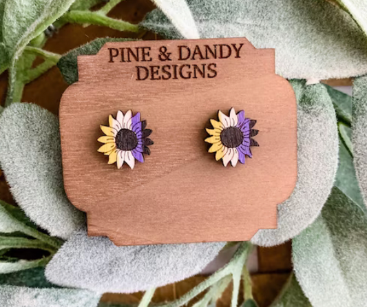 LGBTQ Sunflowers Studs