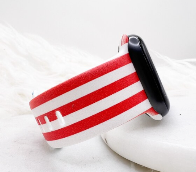 Red White and Blue Flag Watch Band compatible with Apple Watch Fitbit Samsung