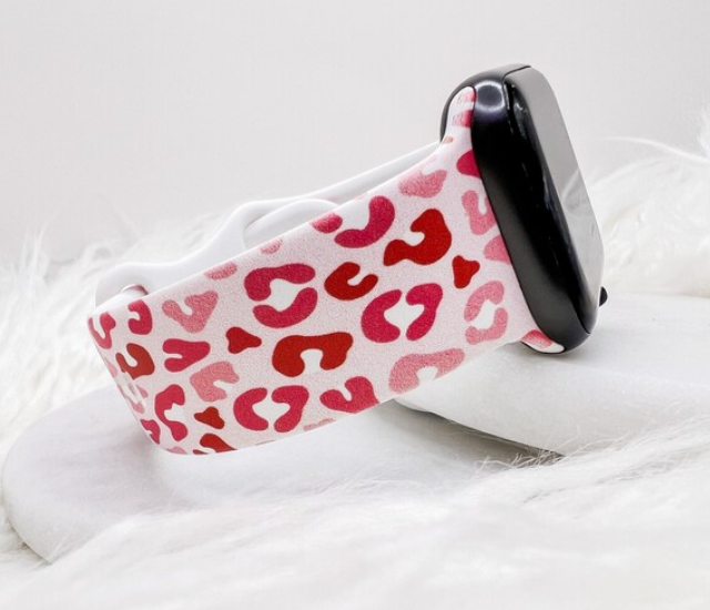 Pink Leopard Watch Band compatible with Apple Watch Fitbit Samsung