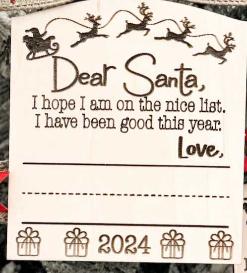 Dear Santa Handwritten Ornament