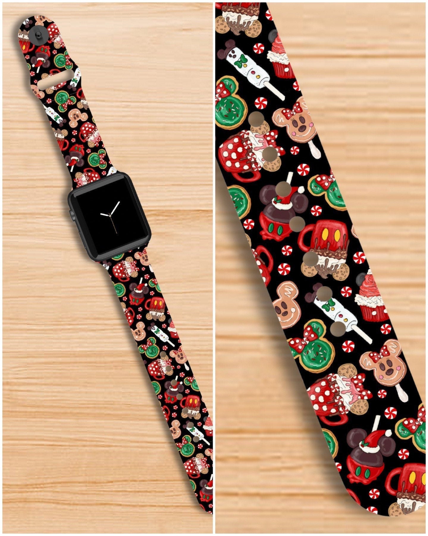 Mouse Snack Christmas Watch Band compatible with Apple Watch Fitbit Samsung