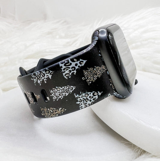 Christmas tree Leopard Christmas  Watch Band compatible with Apple Watch Fitbit Samsung