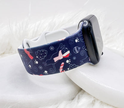 Christmas Cat Watch Band compatible with Apple Watch Fitbit Samsung