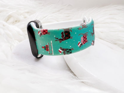 Dachshund Christmas  Watch Band compatible with Apple Watch Fitbit Samsung