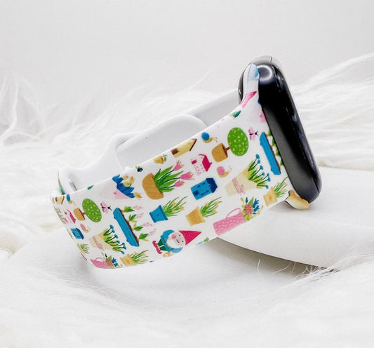 Spring Garden Gnomes Watch Band compatible with Apple Watch Fitbit Samsung