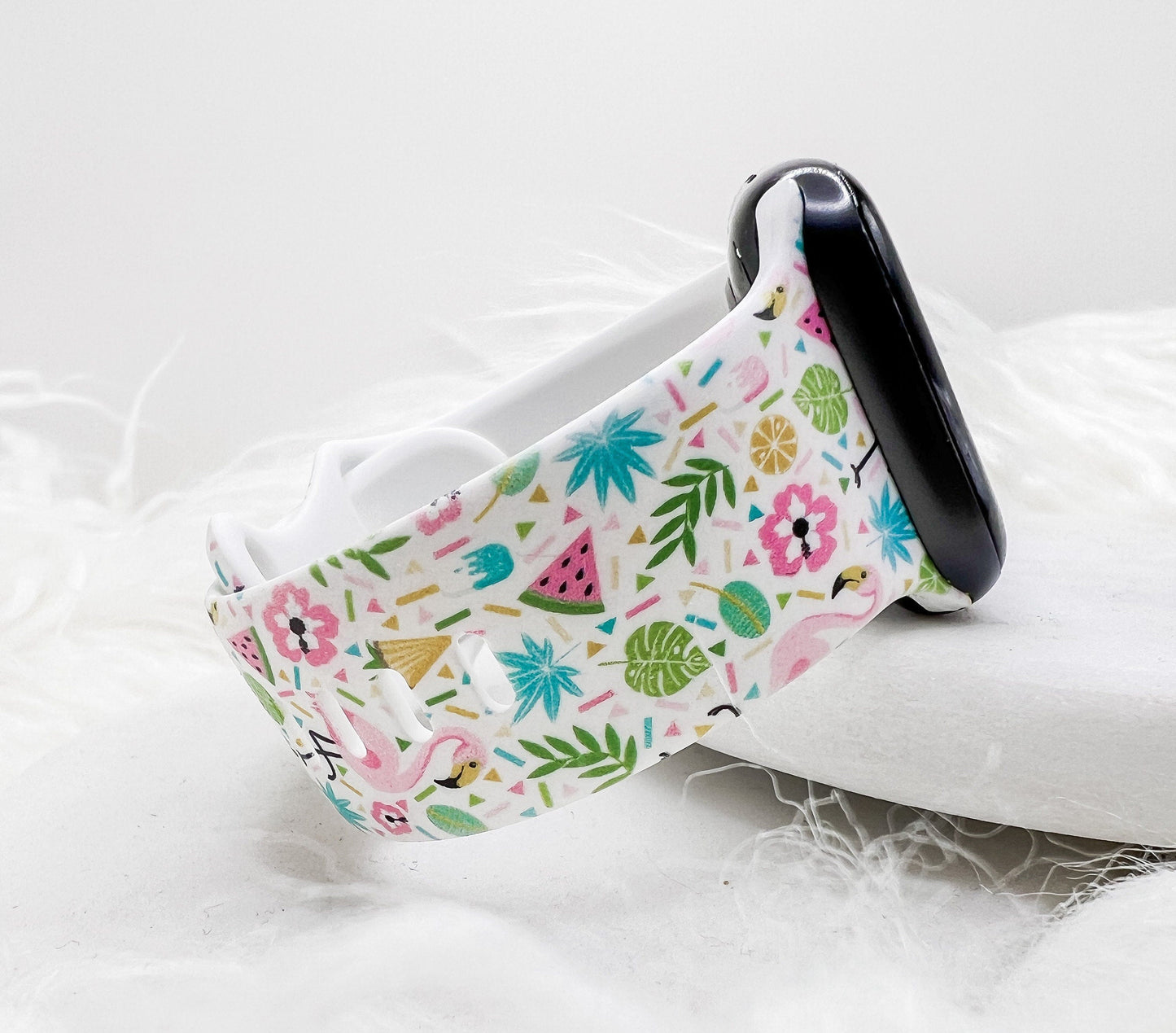 Flamingo Summer Watch Band compatible with Apple Watch Fitbit Samsung