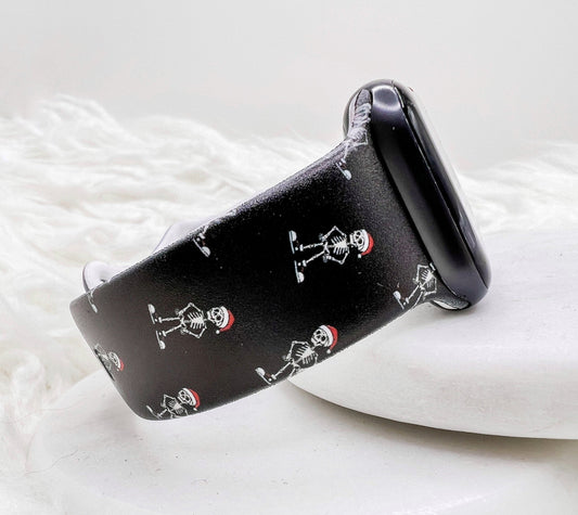 Santa Skeleton Watch Band compatible with Apple Watch Fitbit Samsung