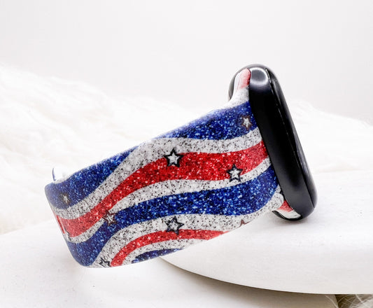 Stars and Stripes Watch Band compatible with Apple Watch Fitbit Samsung