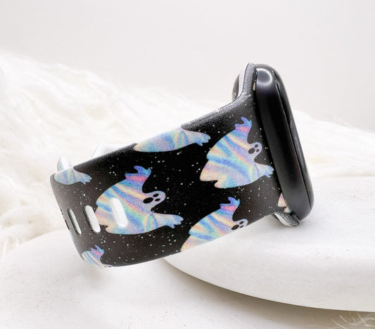 Halloween Holographic Ghost Watch Band compatible with Apple Watch Fitbit Samsung