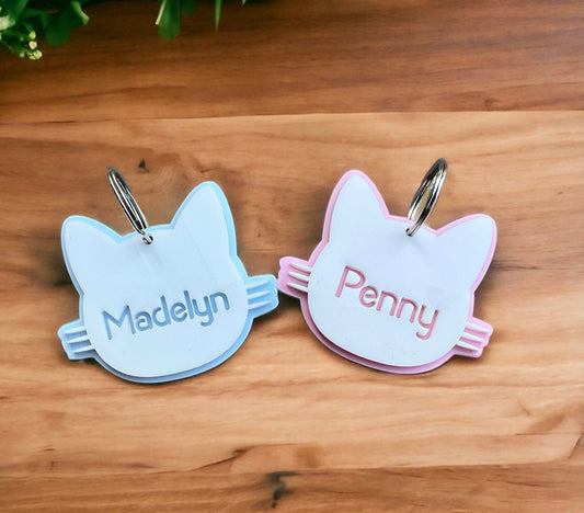 Kitty Name Bag Tag Keychains