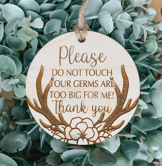 Floral Antler Germ tag