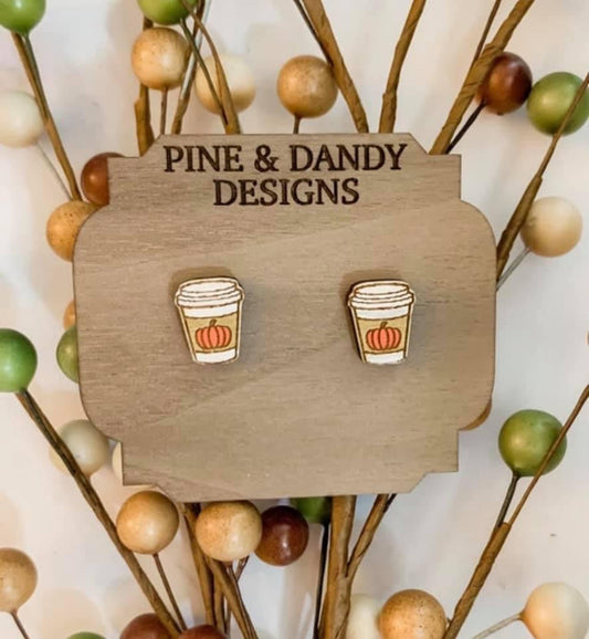 Pumpkin spice latte studs