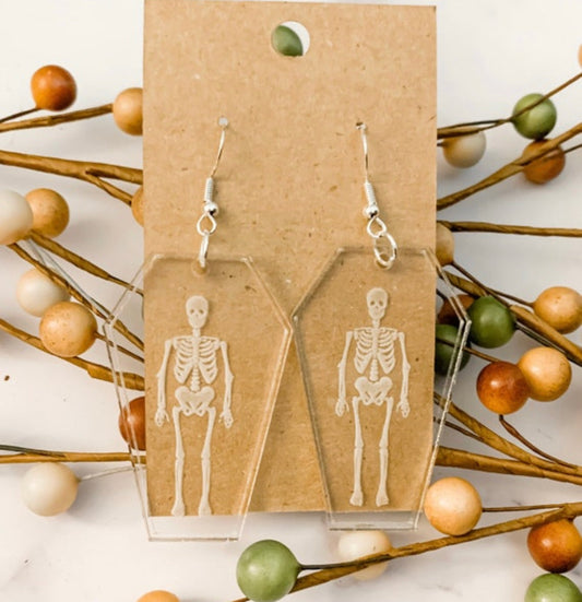 Skeleton coffin dangles