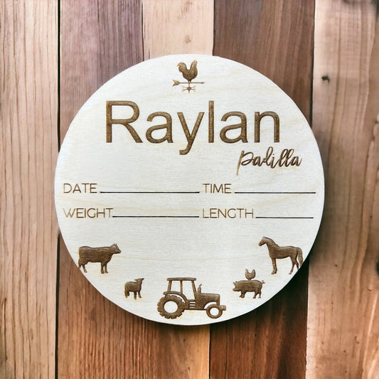 Barn Baby name sign