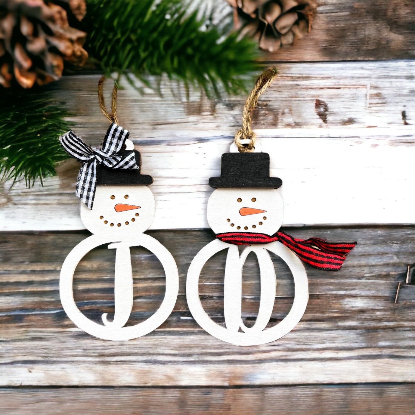 Snowman Initial Ornament