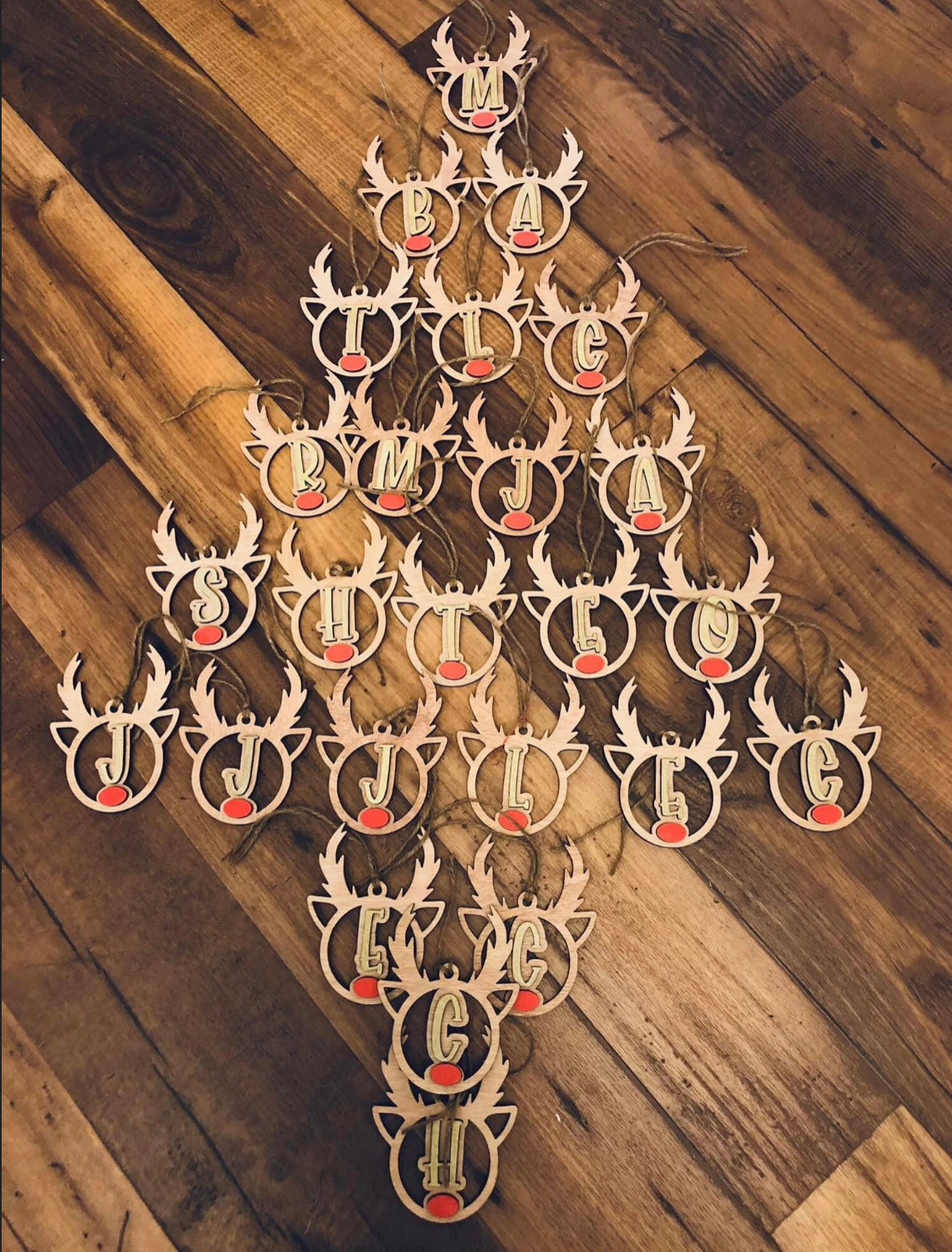 Reindeer Initial Ornament