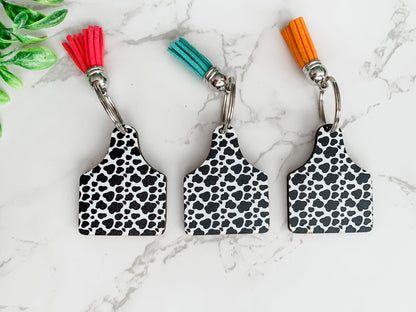 Cow print keychain